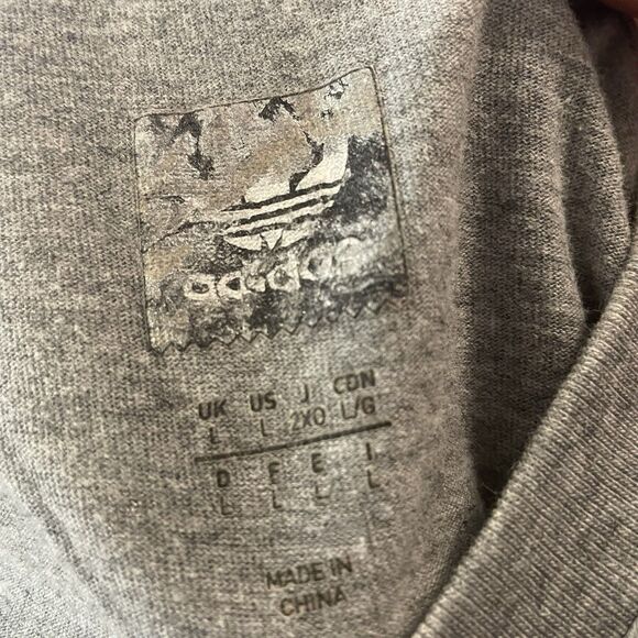 Adidas x Mark Gonzales Gonz Shmoo T Shirt Sz Large Grey Ghost Skateboard Trefoil - Picture 6 of 7